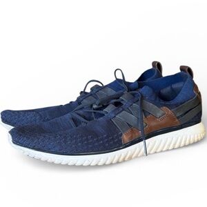 COLE HAAN GRANDMOTION navy and brown sneakers 10 1/2 men’s excellent condition